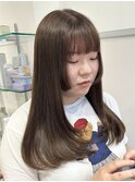 30代40代50代顔周りレイヤー姫カットオリーブベージュ髪質改善