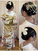 シックな編み込みヘアアレンジ！