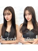 前髪顔まわり韓国ヘアレイヤーカットサイドバンク2wayバンク韓国