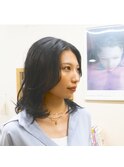 クセ毛風セミロングボブ
