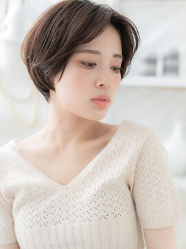 モッズヘア 越谷(mod's hair) かきあげバングヘルシースタイル丸みショートA0越谷20代30代40代