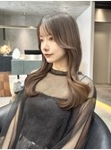 韓国レイヤーカット/くびれ巻き/前髪顔周り/セミディ[門前仲町]