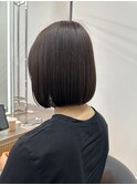 ミディアムヘア暗めカラーデザインカラーフェイスフレーミング