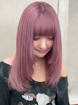 ニコ トウキョウ 渋谷(nico TOKYO) ダブルカラーチェリーレッドピンクブラウン韓国レイヤーロング