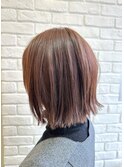 ピンクベージュボブ　４0代