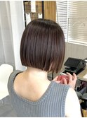 ホワイトグレージュミニウルフデジタルパーマチェリーブラウン