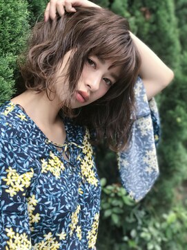 クーエフー(coo et fuu) ワンレンボブにパーマでラフに♪藤沢　アッシュベージュ外国人風