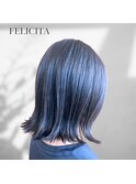 【FELICITA】切りっぱな×ネイビーグレージュ