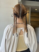 ヘアー アイス ルーチェ(HAIR ICI LUCE)&nbsp;三つ編みアレンジ結婚式ライブヘアセット/今枝