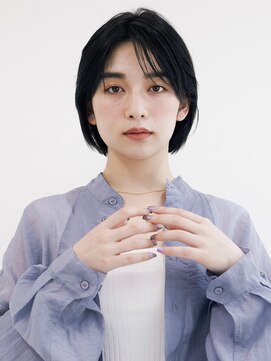 オンク 新宿(onk) 黒髪/グレーベージュ/レイヤーロング/前髪パーマ[新宿駅]