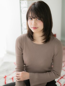 アルバハナレ 横浜(αlba HANARE) 関内/髪質改善/サイドバング!ショコラブラウン内巻きワンカールj