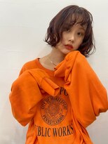 アクアオモテサンドウ(ACQUA omotesando) △癖毛風ボブパーマゆるふわパーマ韓国風オレンジブラウン