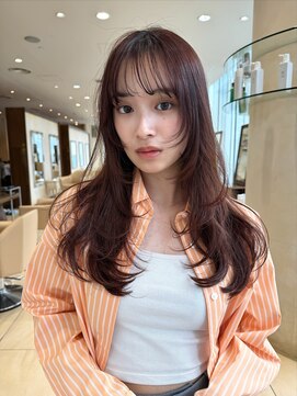 ザック ヴィ(ZACC vie) レイヤーカット ワンカール チェリーブラウン 前髪