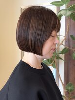 夏ハイライトカラー/顎ラインボブ/前髪ありボブ/銀座有楽町40代