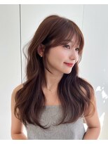 アマトウキョウ アユンチェ(AMA TOKYO×AYUNCHE) 韓国ヘア 透明感カラー 2wayバング レイヤーカット 顔周り