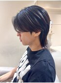 センターパート　ダウンパーマ　ニュアンスパーマ