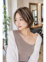バグズ ヘアデザイン 桔梗が丘店(Baguz HAIR DESIGN) 小顔見えハイライト丸みショートボブ