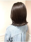 切りっぱなし★長めボブ★アッシュブラウン