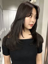 サイン 渋谷(SIGN)&nbsp;レイヤーカットインナーカラーイヤリングカラ一色落ち綺麗表参道