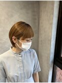 ぱっつん前髪のステップボーンカットで創る、丸みショート