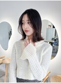くびレイヤー切りっぱなしボブ