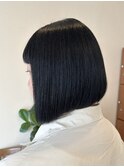 黒髪ぱっつん×縮毛矯正