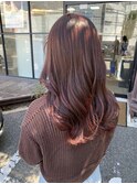 【#くすみレッドブラウン】×抜け感ヘア×ブリーチなし