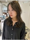 オリーブベージュ/オリーブグレージュ/レイヤーカット