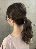グレイカラーでも◎透明感カラー/簡単アレンジ