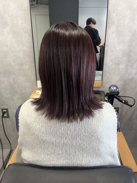 クラン 岡本(Chlan) ピンクブラウン×艶ストレートの大人ロブ