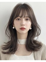 オンク 新宿(onk)&nbsp;黒髪/グレーベージュ/レイヤーロング/前髪パーマ[新宿駅]