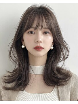 オンク 新宿(onk) 黒髪/グレーベージュ/レイヤーロング/前髪パーマ[新宿駅]