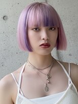 プネル 渋谷(PUNEL)&nbsp;エッジィボブ　ピンクラベンダー　モードボブ　ケアブリーチ