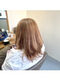 ハイトーン×ミディアム×ミルクティーベージュ×ブリーチ