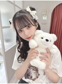 ハーフアップくまさん♪