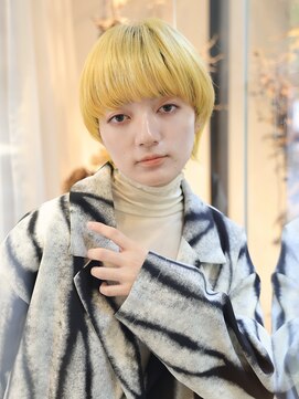 エムスラッシュ アヴェダ 自由が丘(M.SLASH AVEDA) 金髪/ハイトーンカラー/マッシュショート/ウルフ/自由が丘!