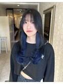 レイヤーカットインナーカラーブルーカラー10代20代30代