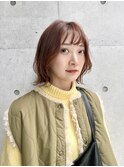 顔周りレイヤー×切りっぱなしボブ[淡路駅]