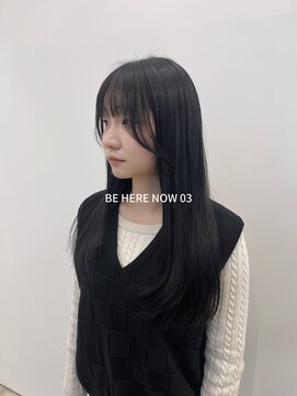 ビーヒアナウ N゜03 金沢駅西店(BE HERE NOW) 【韓国ヘア/レイヤーカット/顔まわりカット/ブルーブラック】