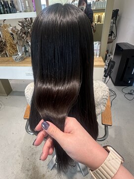 スリー(THREE) 縮毛矯正/イメチェン/ホワイトブロンド/外ハネボブ/美髪/蟹江