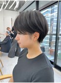 丸顔/ミニウルフ/チェリーブラウン/ショートボブ