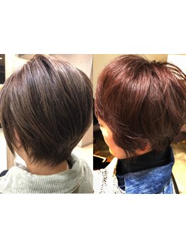 布施で人気の“白髪ぼかし×美髪カラー”。大人女性の髪を艶やかに、美しく。