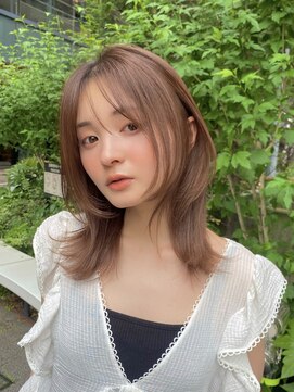 ガーデン 渋谷(GARDEN) レイヤーカット　顔周り　似合わせ　ミディアム　ベージュカラー