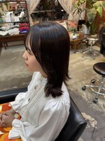 チャプター 問屋町(chapter) 透明感ケアカラー顔まわりミディアムレイヤーカットくびれ巻き