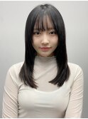 小顔 前髪 レイヤーカット ココアベージュ "