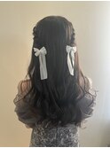 【lotus下枝】ハーフツイン/お呼ばれヘア/リボンヘアアレンジ