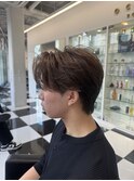 韓国マッシュフェザーパーマニュアンスパーマセンターパート黒髪