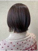 ブラウンカラー × 外はねボブ