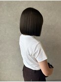 透明感ダークブラウン/ショートボブ/ストレート