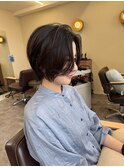 大人美人丸みショートボブ白髪ぼかしハイライト川崎20代30代40代